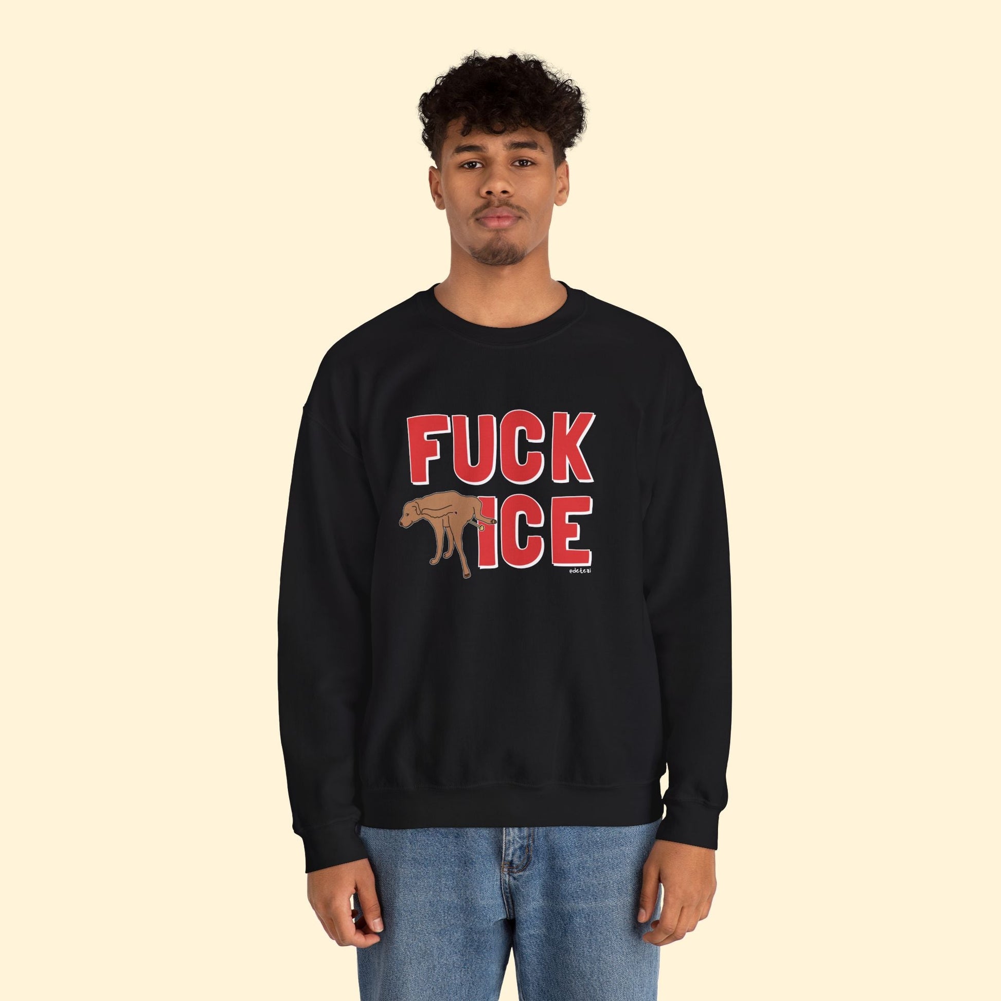 Fuck ICE | Crewneck Sweatshirt - Detezi Designs - 11538647719360877012