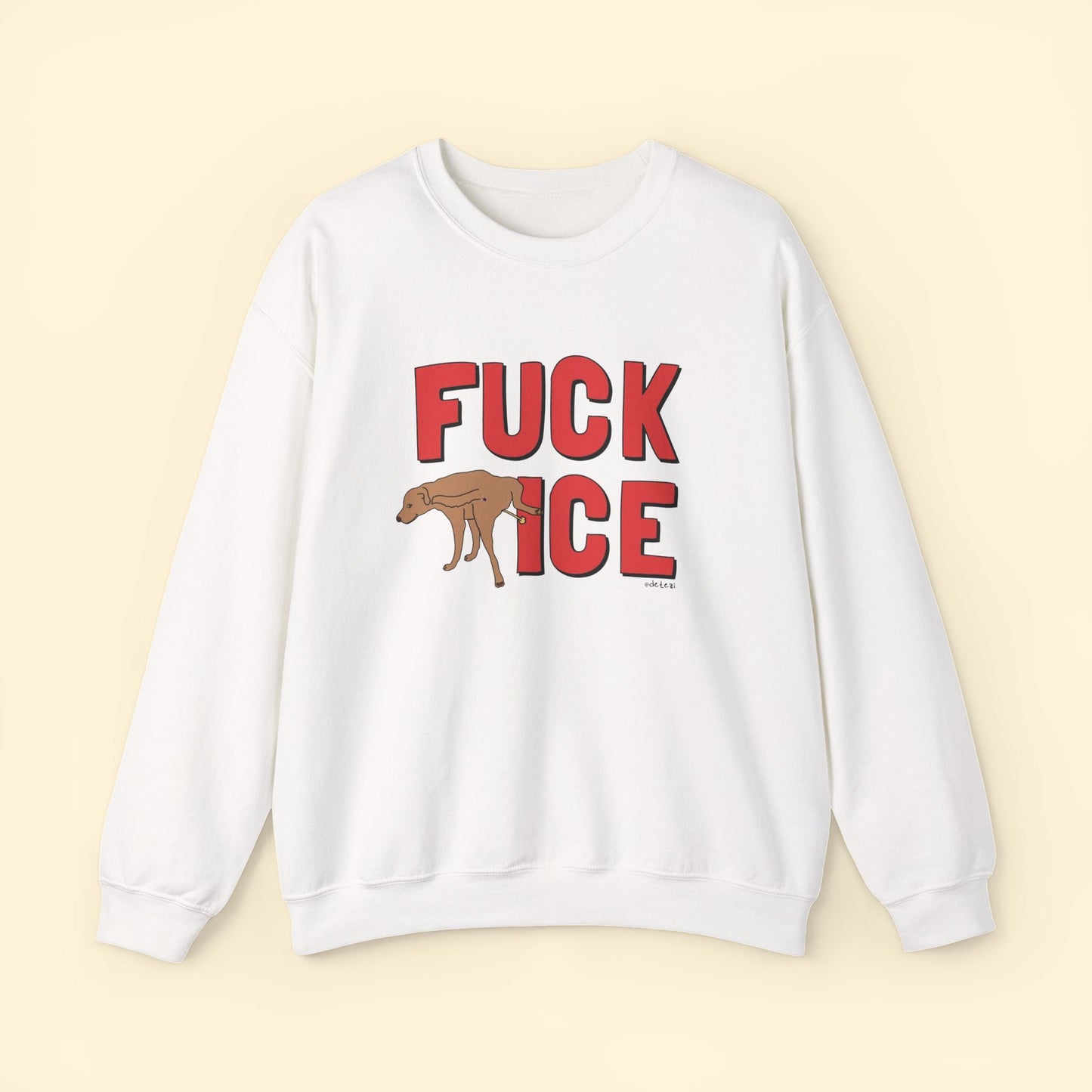 Fuck ICE | Crewneck Sweatshirt - Detezi Designs - 11538647719360877012