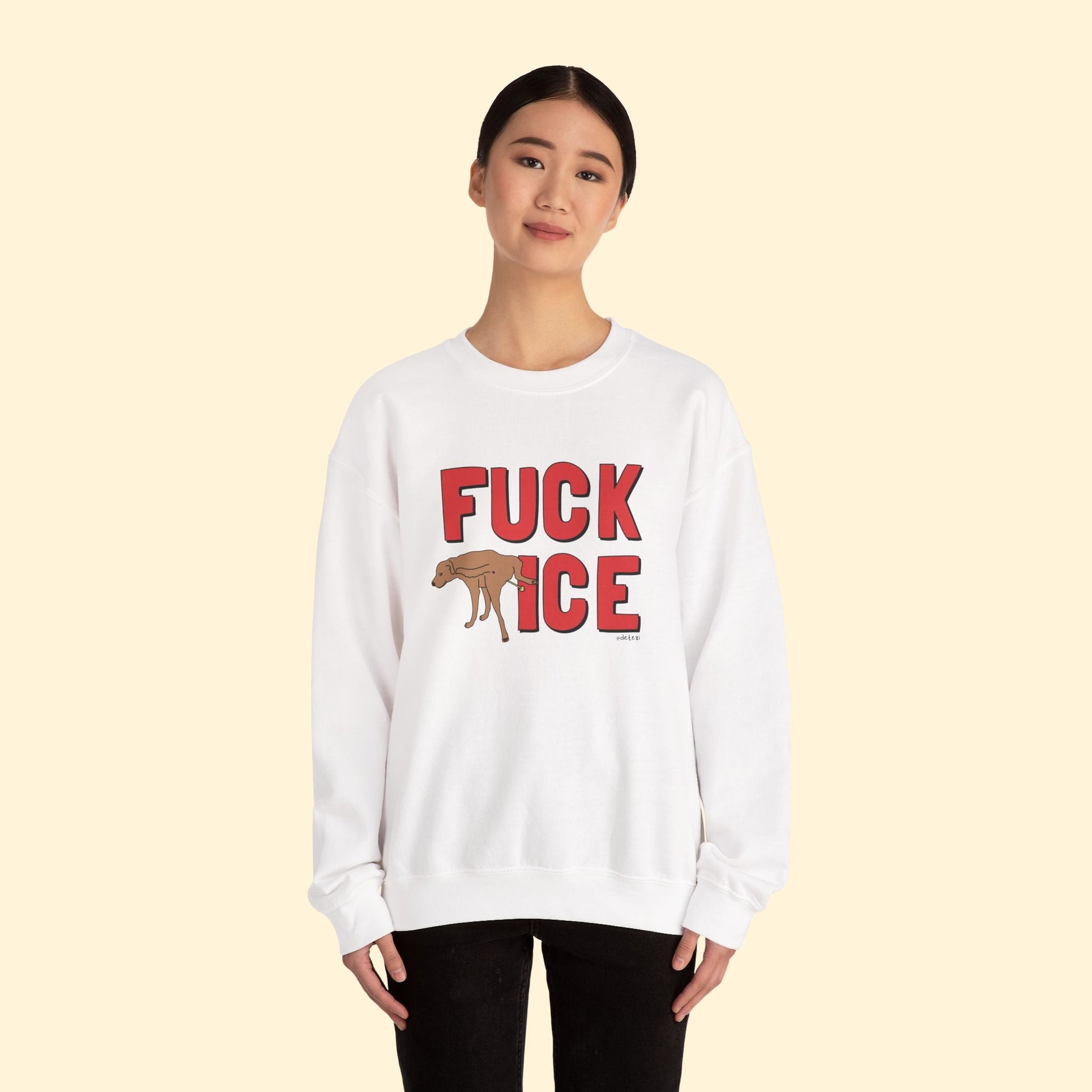 Fuck ICE | Crewneck Sweatshirt - Detezi Designs - 33808245590486268394