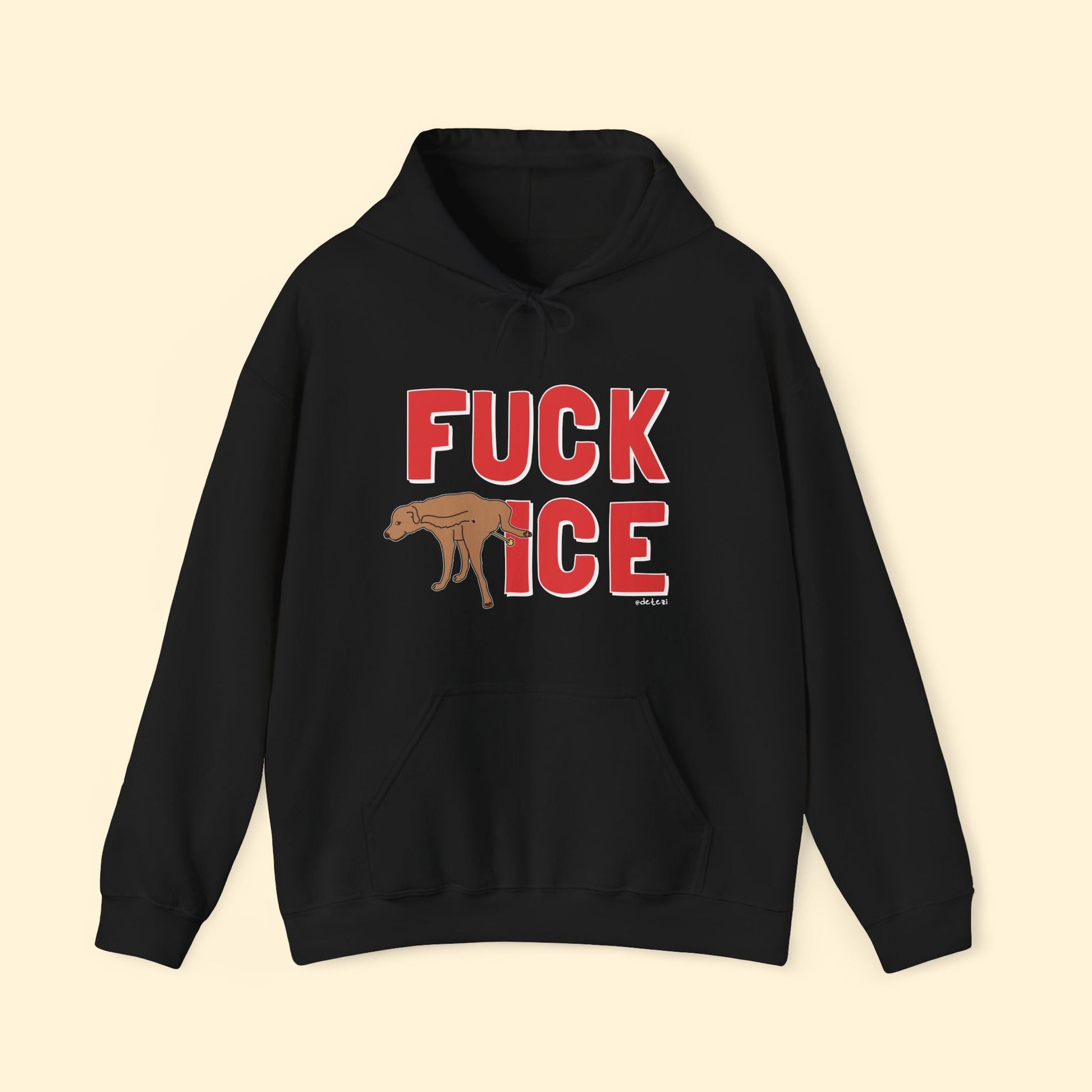 Fuck ICE | Hooded Sweatshirt - Detezi Designs - 12804673172873628269