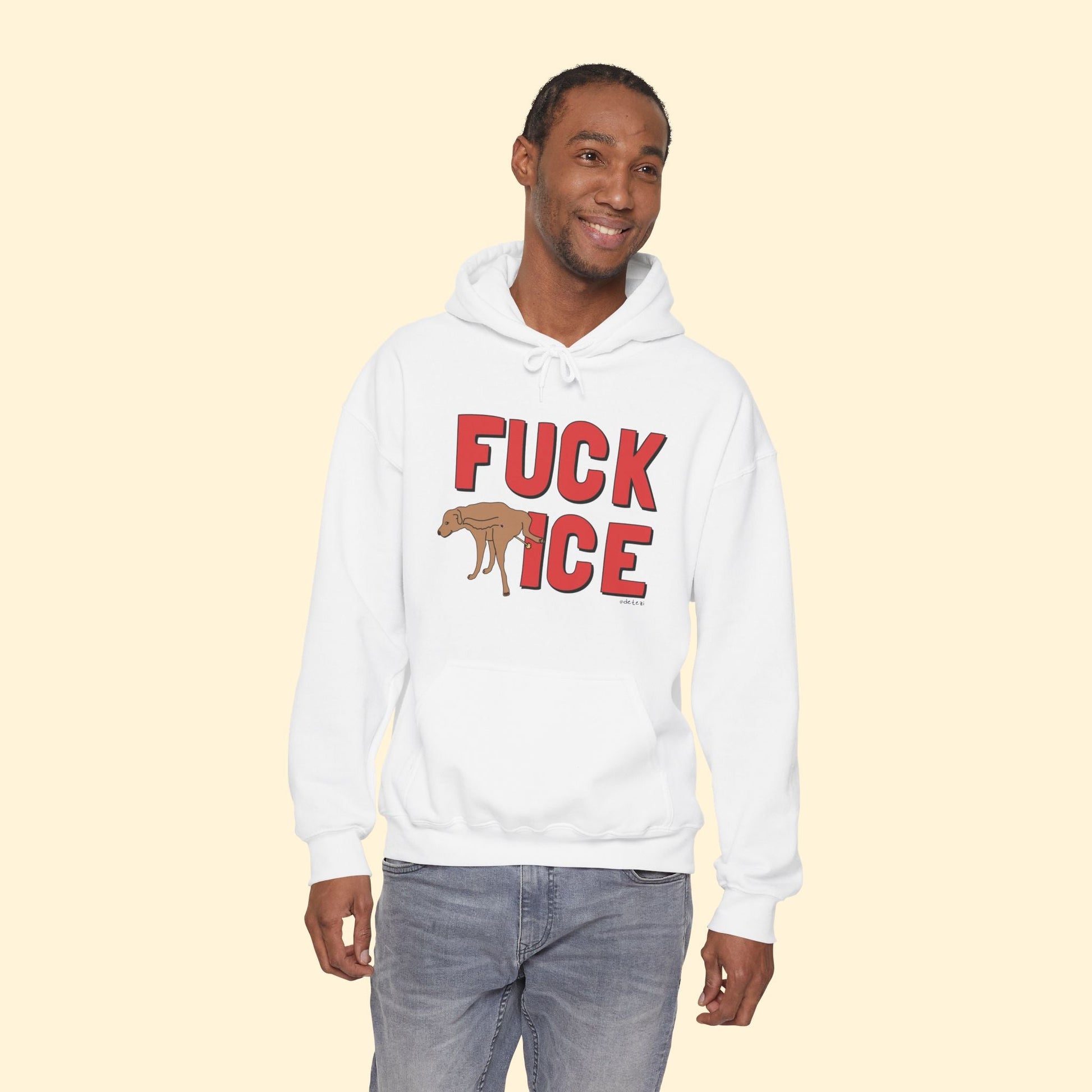 Fuck ICE | Hooded Sweatshirt - Detezi Designs - 12804673172873628269