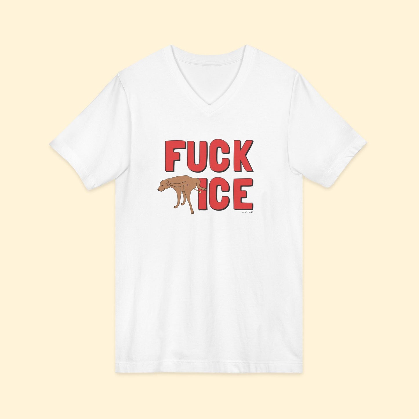 Fuck ICE | Unisex V - Neck Tee - Detezi Designs - 23284148014508165110