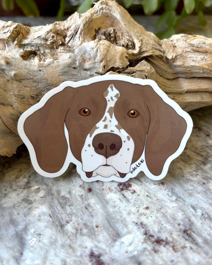 German Shorthaired Pointer | Face | 3" Vinyl Sticker - Detezi Designs - 