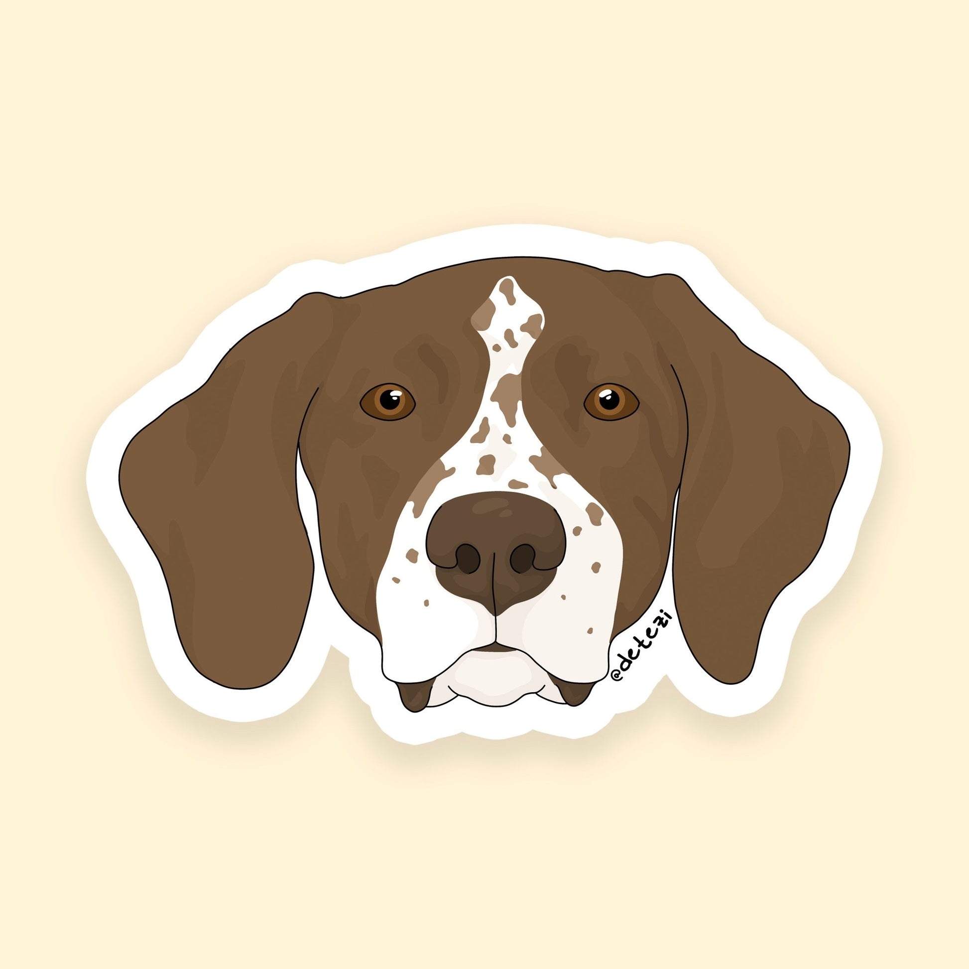 German Shorthaired Pointer | Face | 3" Vinyl Sticker - Detezi Designs - 