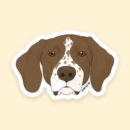 German Shorthaired Pointer | Face | 3" Vinyl Sticker - Detezi Designs - 
