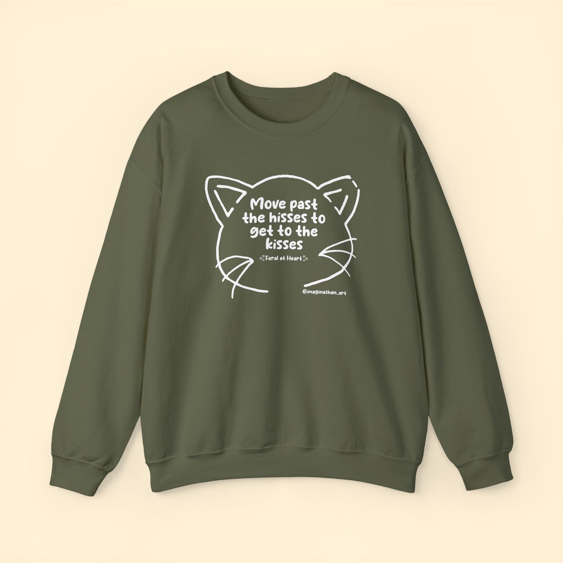 Get Past The Hisses | FUNDRAISER for Feral At Heart | Crewneck Sweatshirt - Detezi Designs - 10459831607022545240