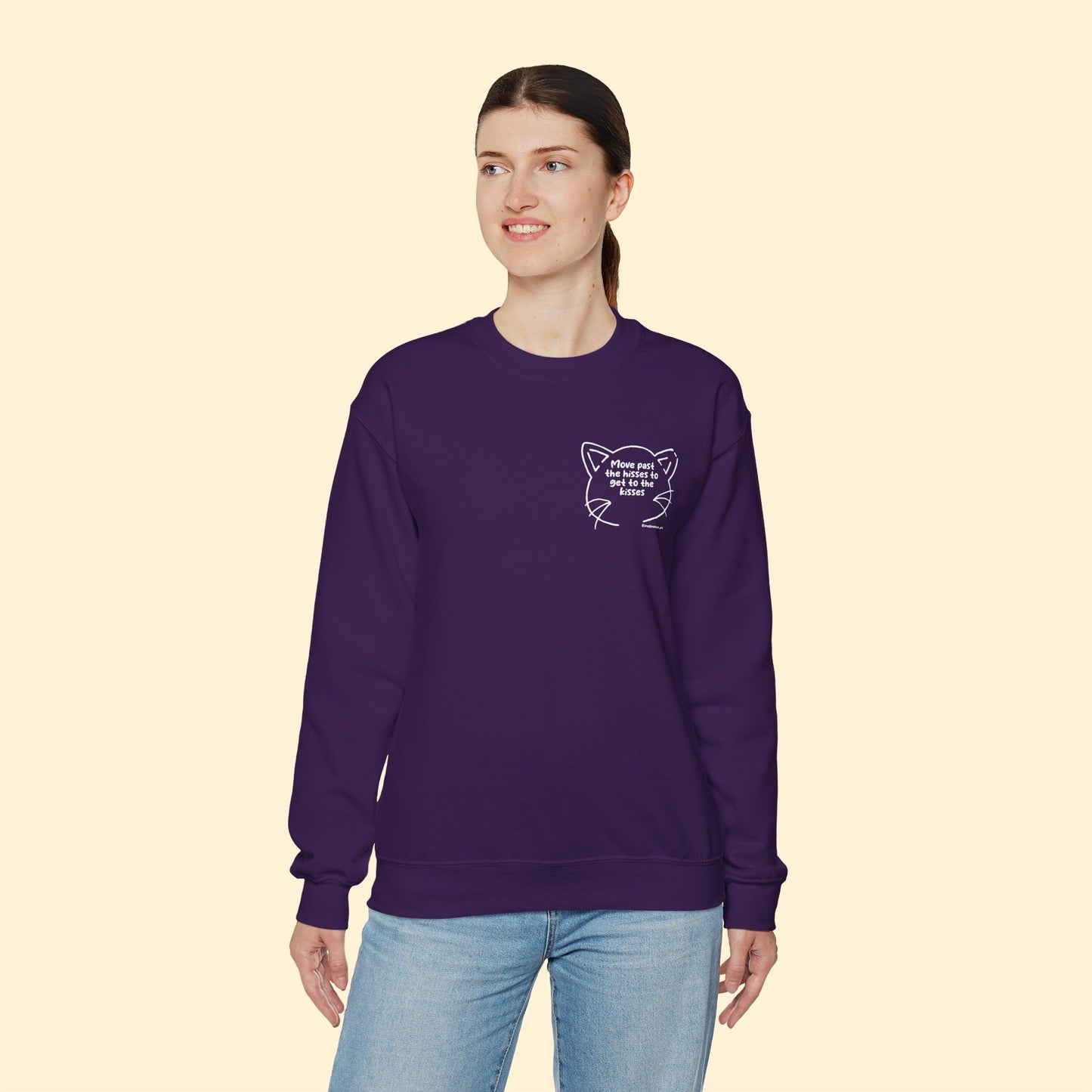 Get Past The Hisses | FUNDRAISER for Feral At Heart | Crewneck Sweatshirt - Detezi Designs-17338119517001949439