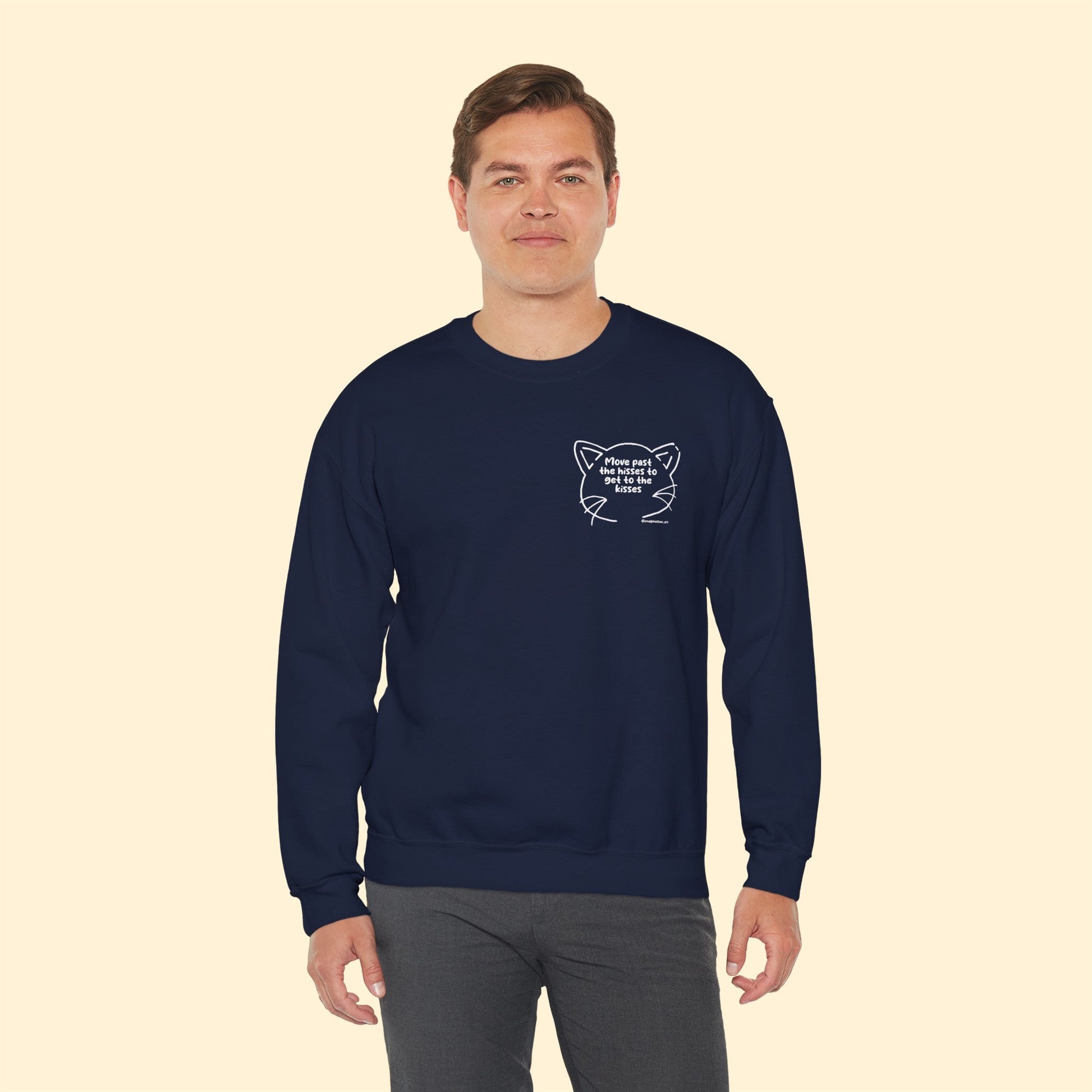 Get Past The Hisses | FUNDRAISER for Feral At Heart | Crewneck Sweatshirt - Detezi Designs-17338119517001949439