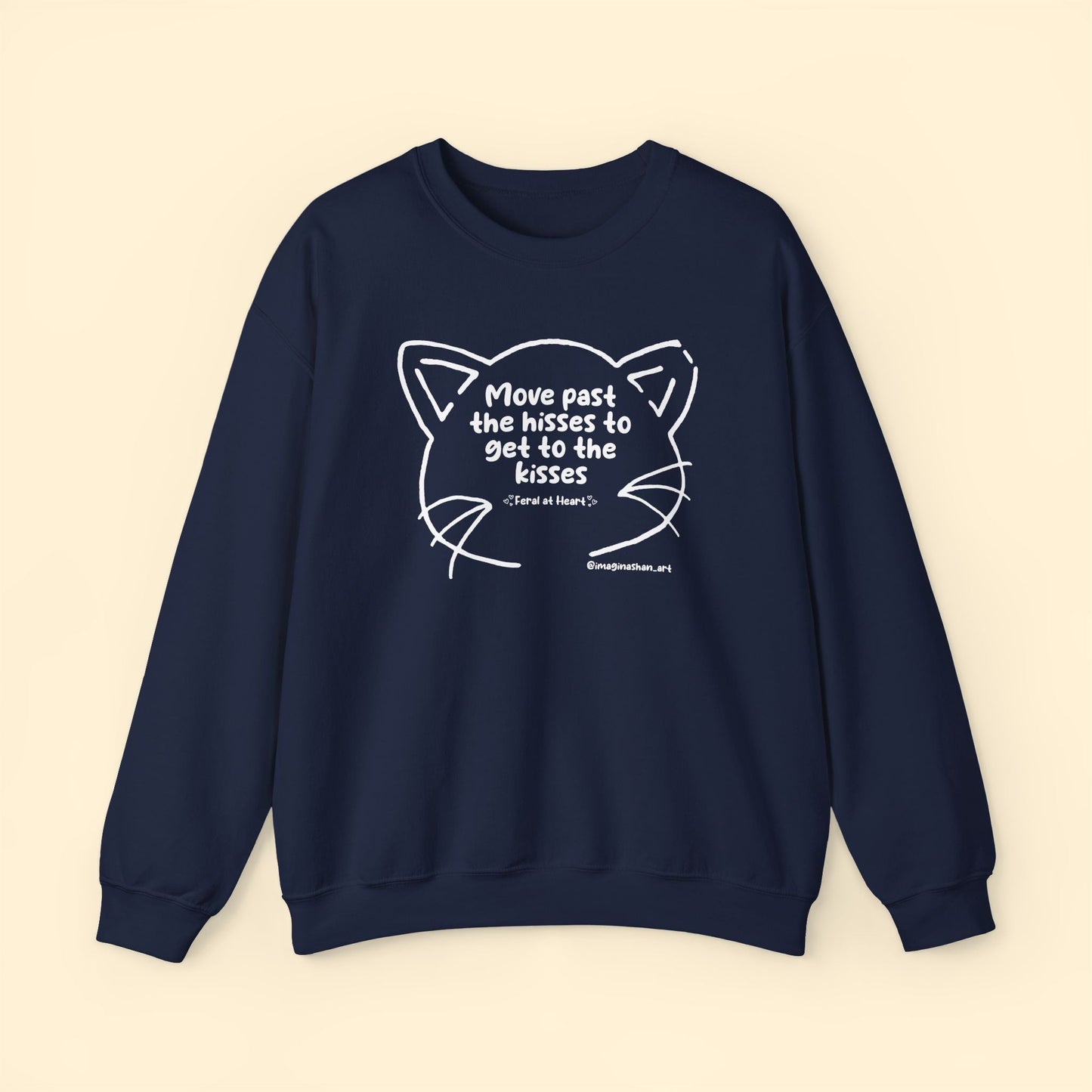 Get Past The Hisses | FUNDRAISER for Feral At Heart | Crewneck Sweatshirt - Detezi Designs - 28859667161727835402