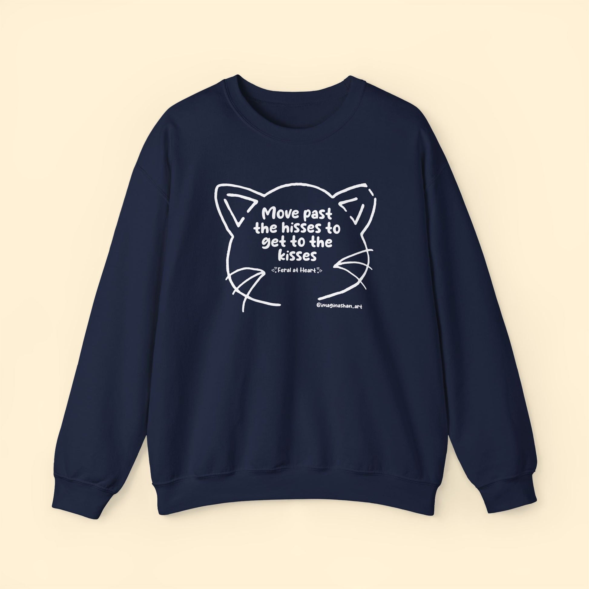 Get Past The Hisses | FUNDRAISER for Feral At Heart | Crewneck Sweatshirt - Detezi Designs - 28859667161727835402