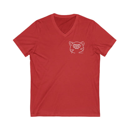 Get Past The Hisses | FUNDRAISER for Feral At Heart | Unisex V-Neck Tee - Detezi Designs-19095008565753666526