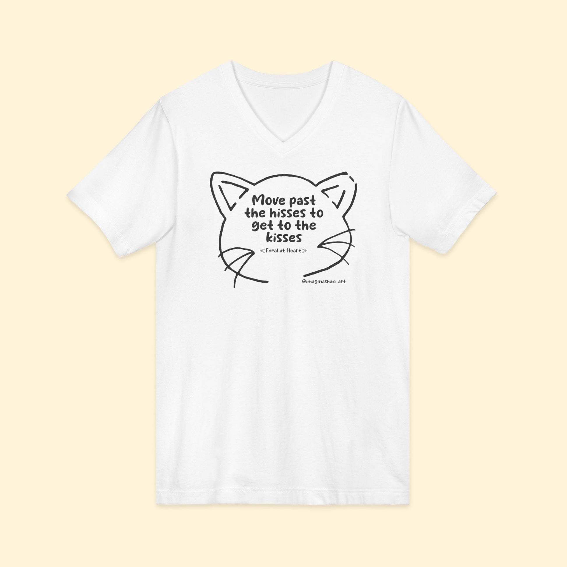 Get Past The Hisses | FUNDRAISER for Feral At Heart | Unisex V - Neck Tee - Detezi Designs - 25955129015573477099