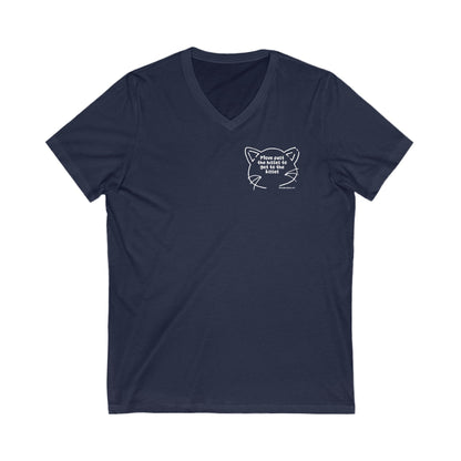 Get Past The Hisses | FUNDRAISER for Feral At Heart | Unisex V-Neck Tee - Detezi Designs-90967656068357704654