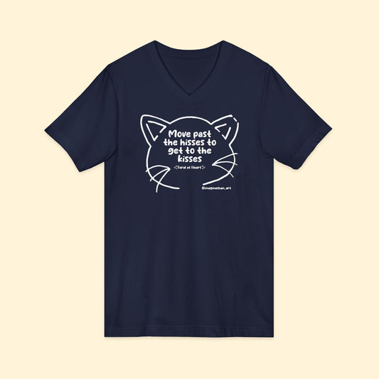 Get Past The Hisses | FUNDRAISER for Feral At Heart | Unisex V - Neck Tee - Detezi Designs - 90967656068357704654