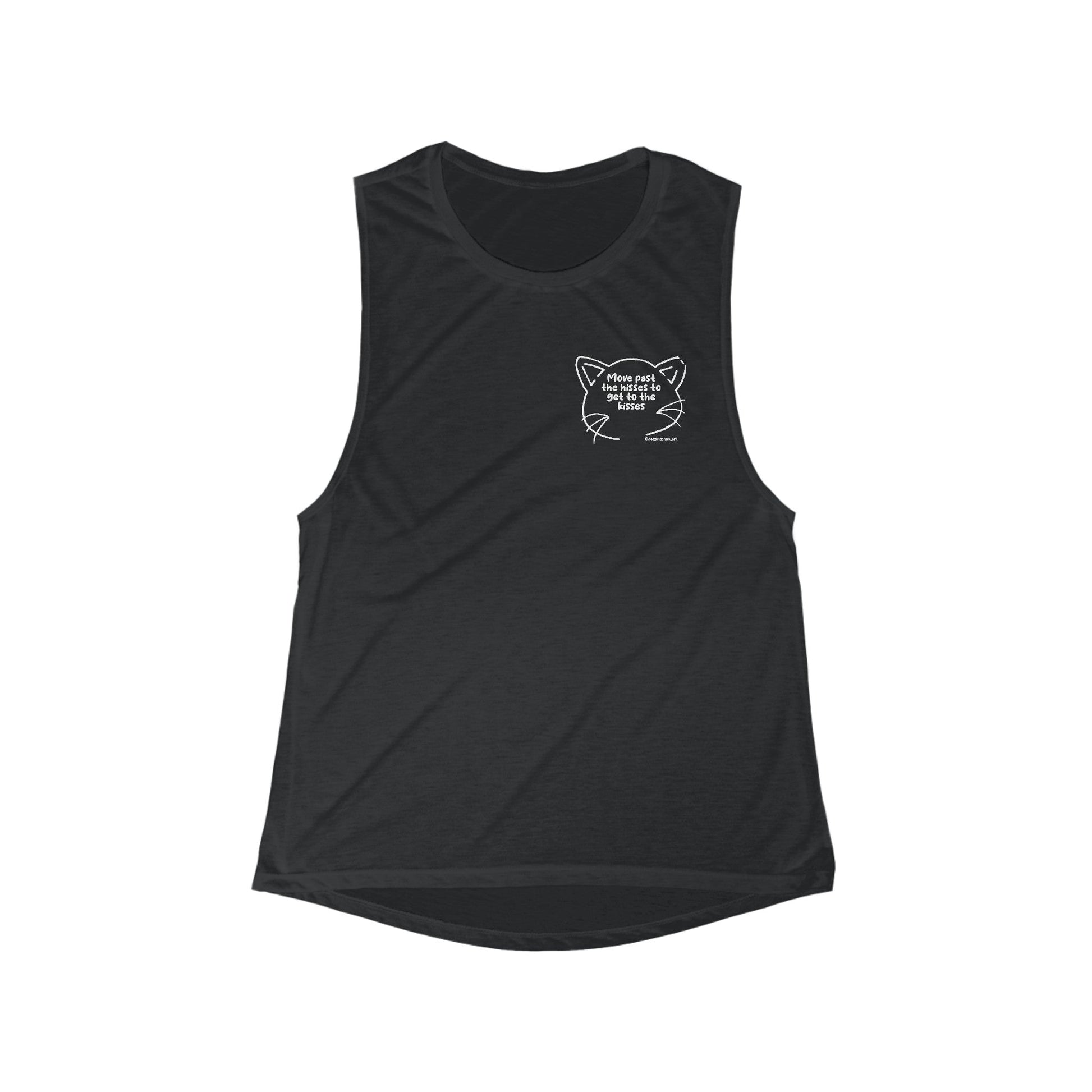 Get Past The Hisses | FUNDRAISER for Feral at Heart | Women's Flowy Scoop Muscle Tank - Detezi Designs-21587907950615767881