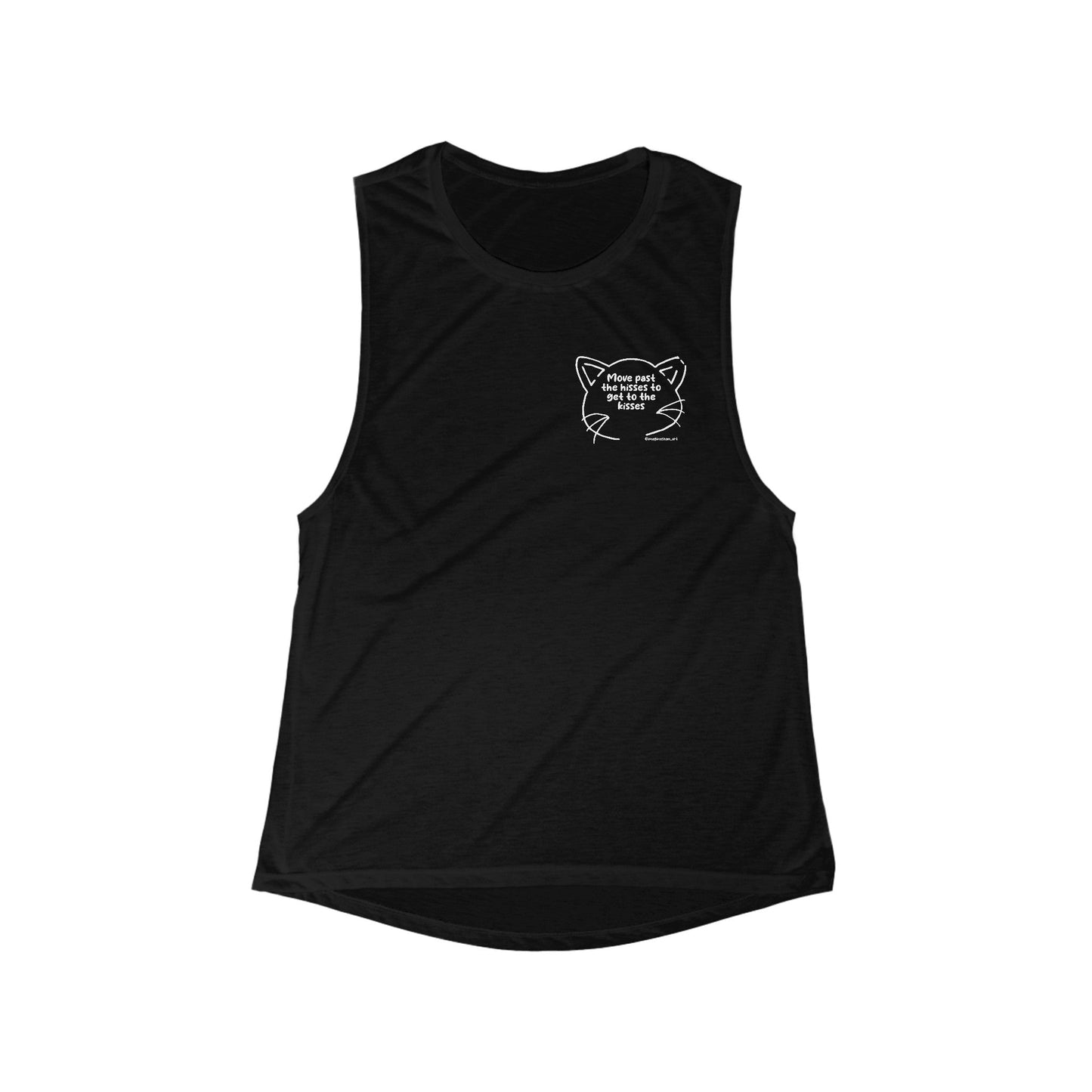 Get Past The Hisses | FUNDRAISER for Feral at Heart | Women's Flowy Scoop Muscle Tank - Detezi Designs-28222662092406992442