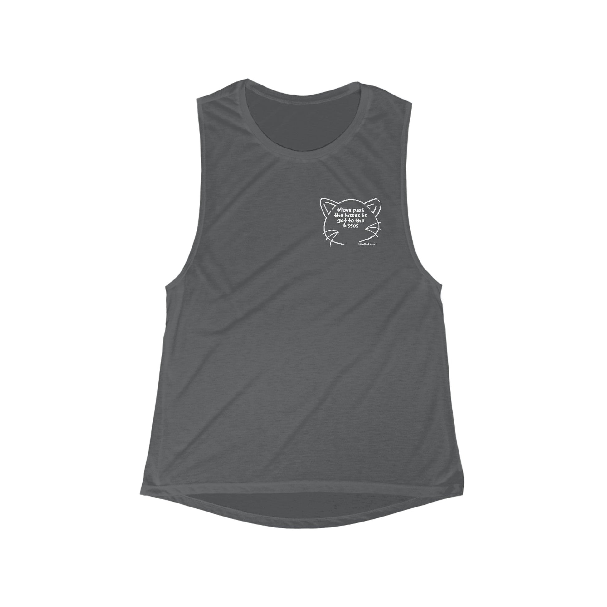 Get Past The Hisses | FUNDRAISER for Feral at Heart | Women's Flowy Scoop Muscle Tank - Detezi Designs-49645086559999267150