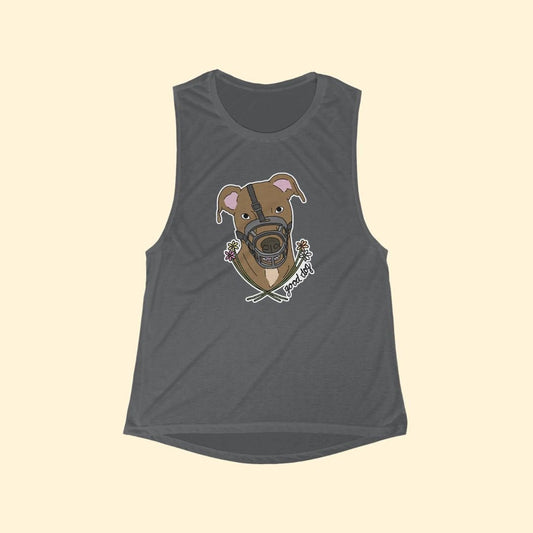 Good Dog Muzzle | Women's Flowy Scoop Muscle Tank - Detezi Designs-14064282246552331376