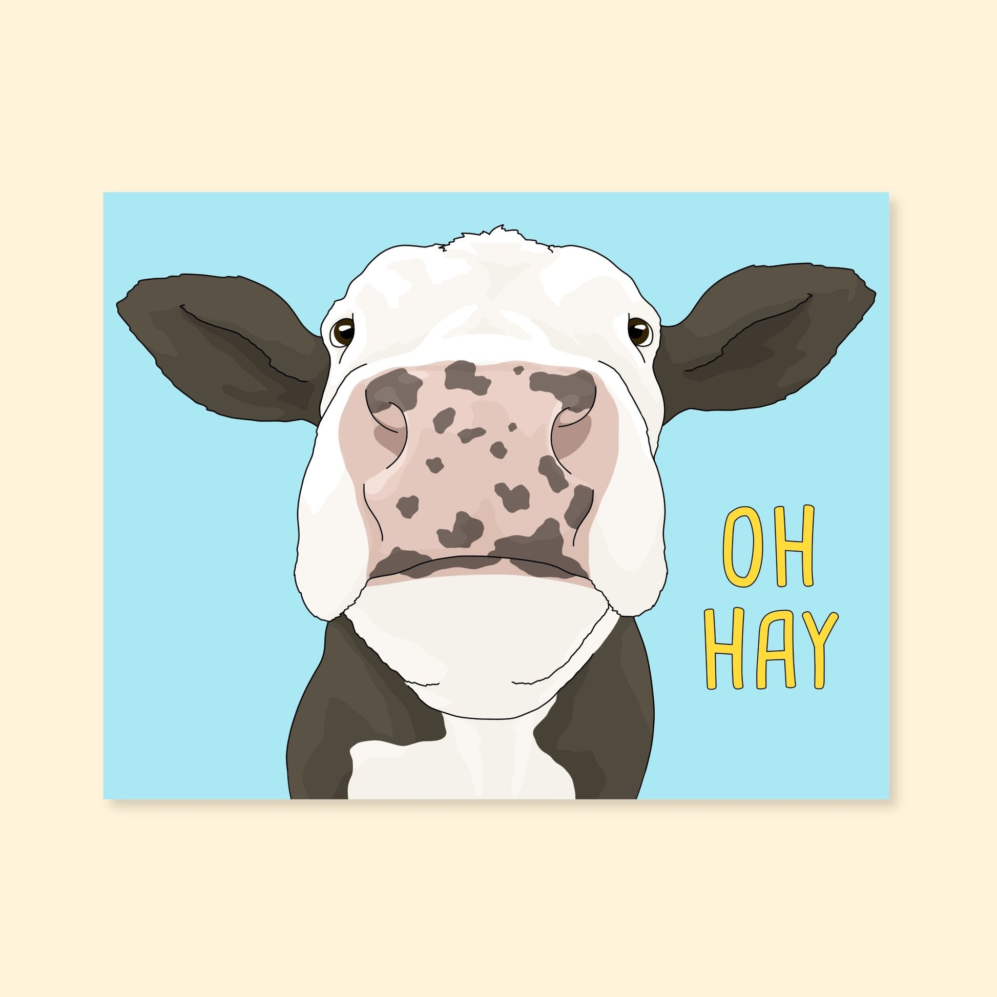 Greeting Card | Oh Hay Cow - Detezi Designs-