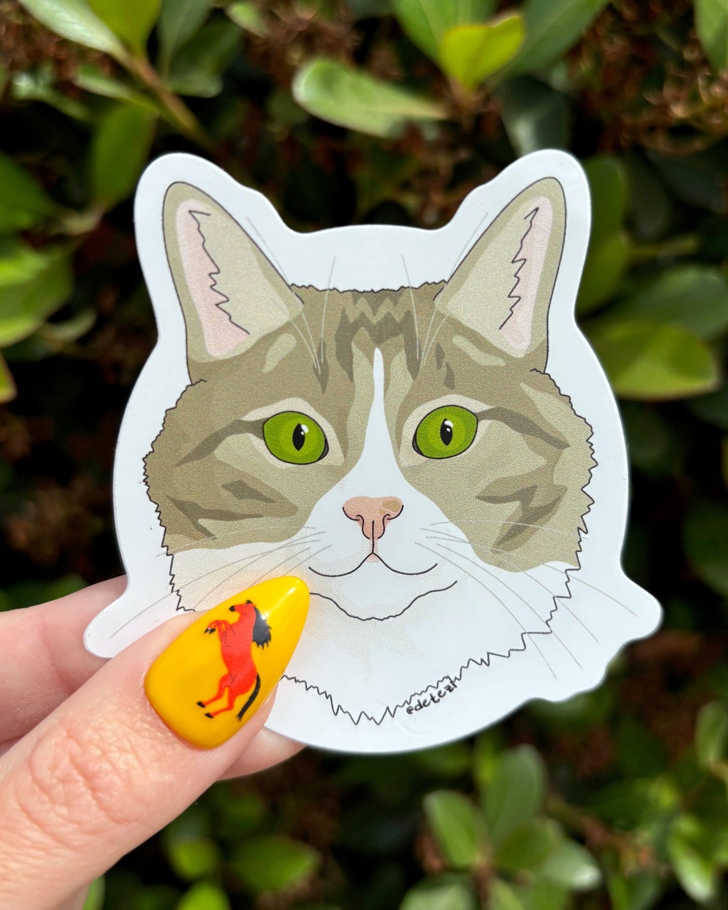 Grey DLH Tabby Cat | Vinyl Sticker - Detezi Designs - 