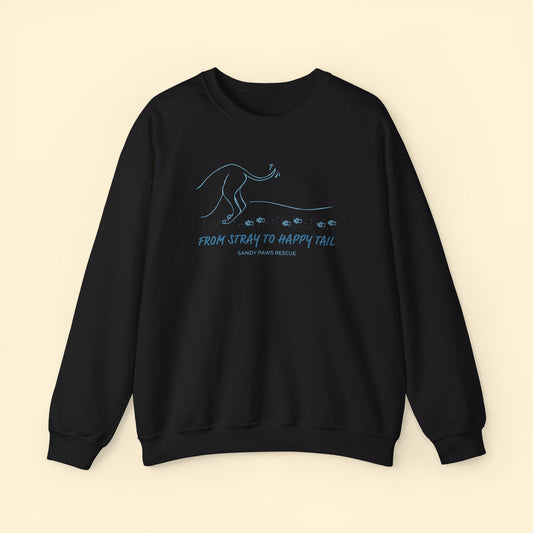 Happy Tail | FUNDRAISER for Sandy Paws Rescue | Crewneck Sweatshirt - Detezi Designs - 80386190398274854461