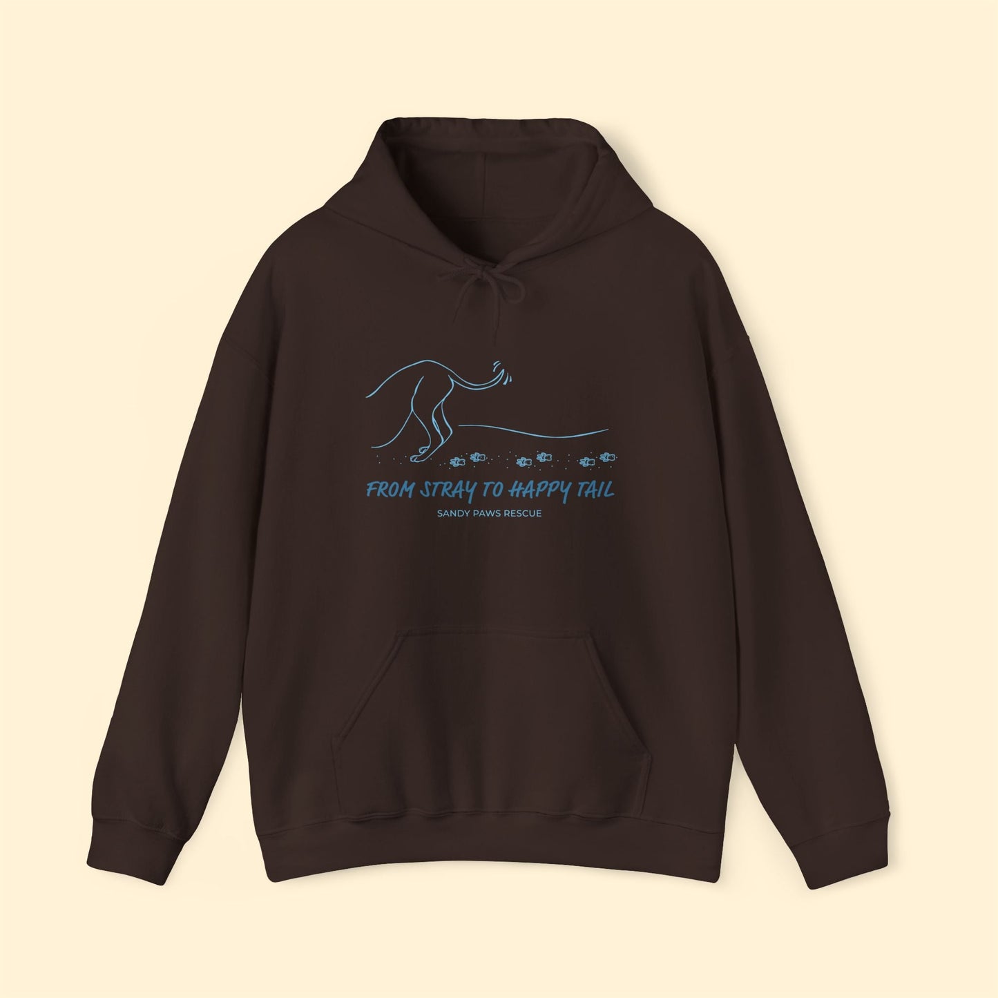 Happy Tail | FUNDRAISER for Sandy Paws Rescue | Hooded Sweatshirt - Detezi Designs - 27804509560296160369