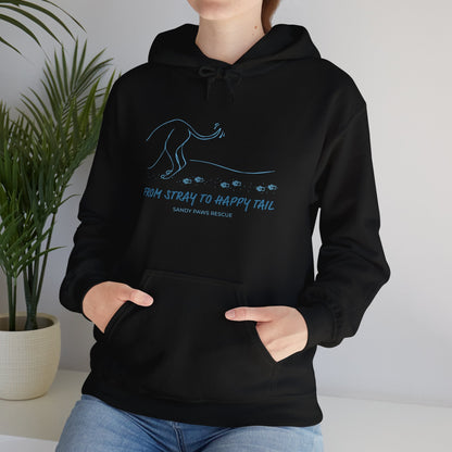 Happy Tail | FUNDRAISER for Sandy Paws Rescue | Hooded Sweatshirt - Detezi Designs - 27804509560296160369