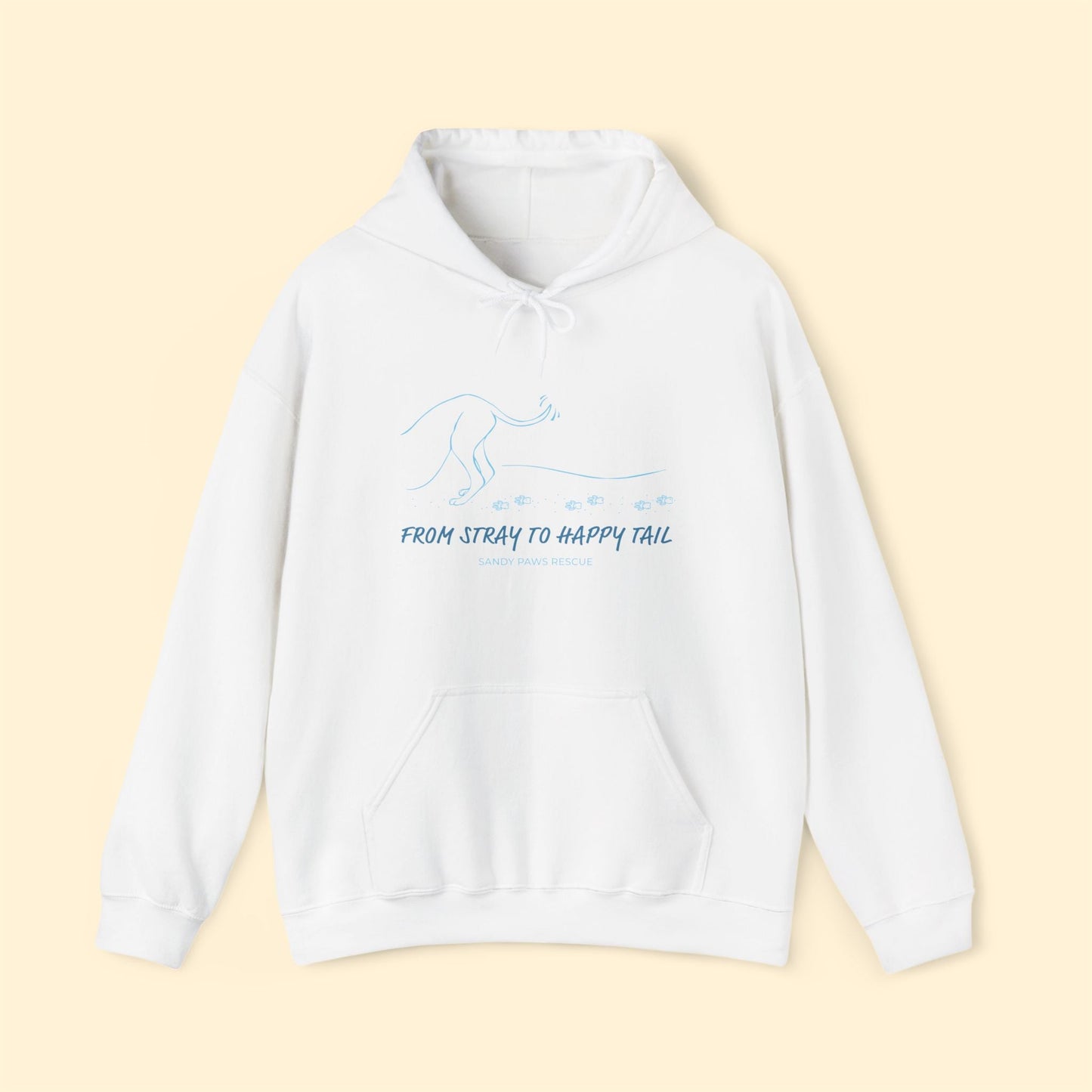 Happy Tail | FUNDRAISER for Sandy Paws Rescue | Hooded Sweatshirt - Detezi Designs - 29361048307369004262