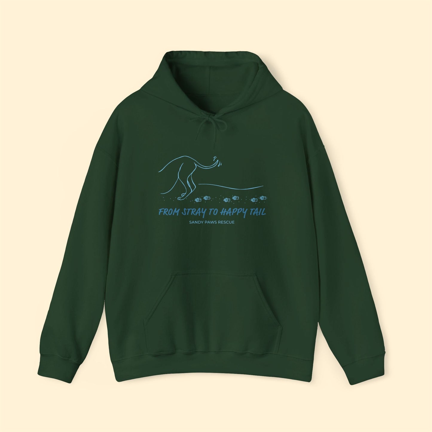 Happy Tail | FUNDRAISER for Sandy Paws Rescue | Hooded Sweatshirt - Detezi Designs - 99666113305004774480