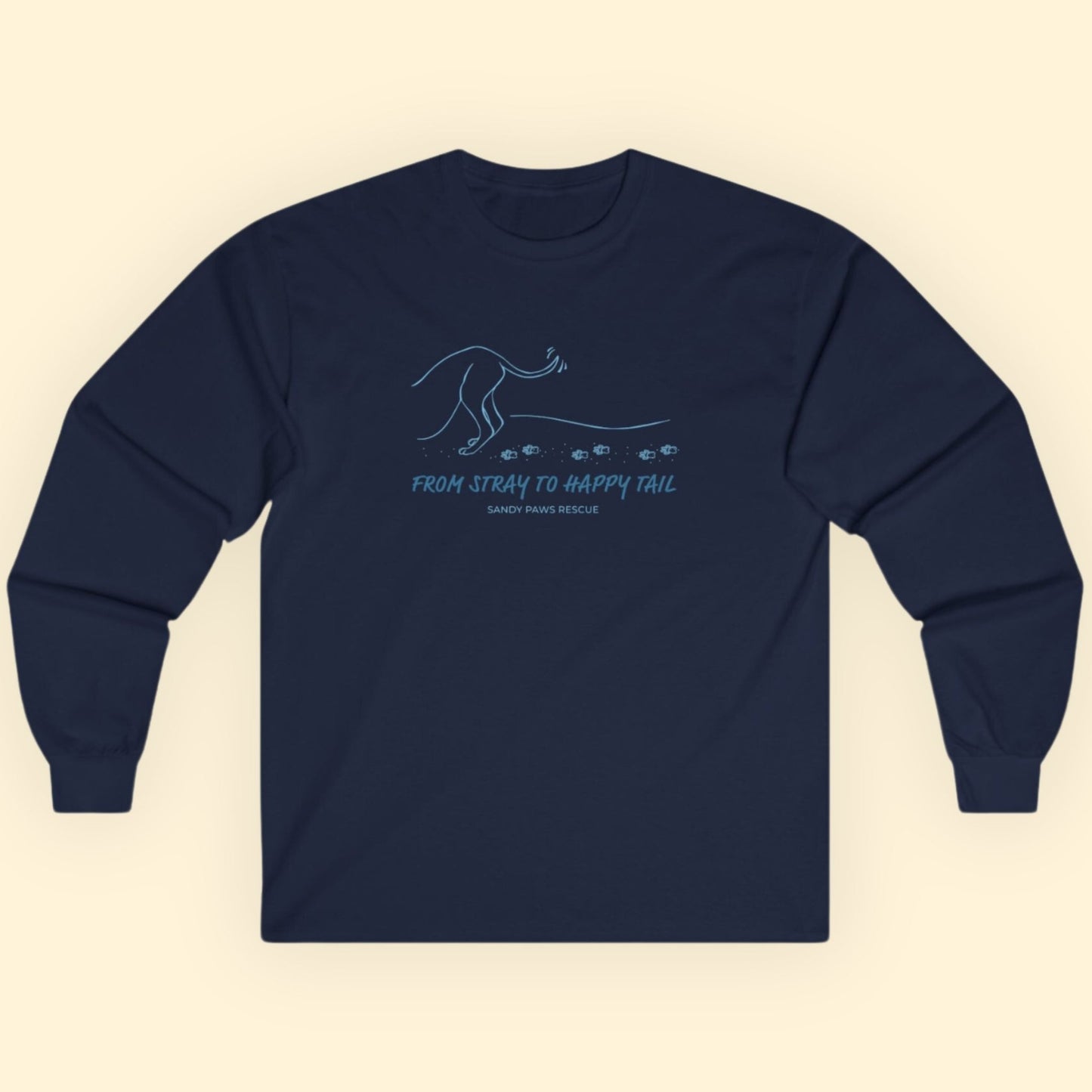 Happy Tail | FUNDRAISER for Sandy Paws Rescue | Long Sleeve Tee - Detezi Designs - 16954614394812796156