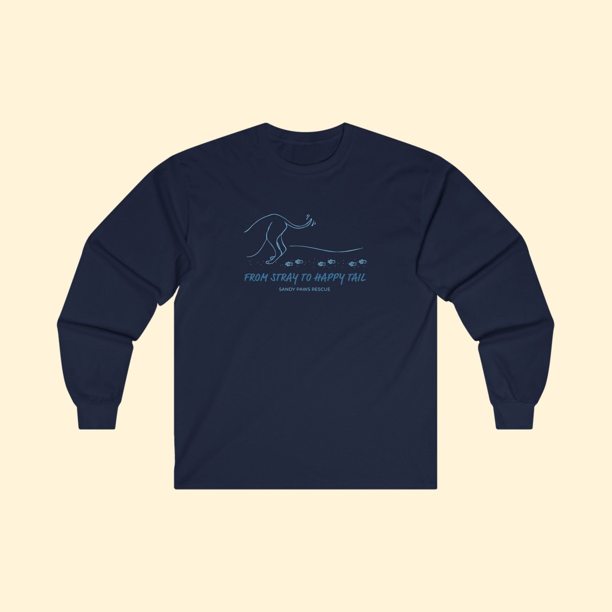 Happy Tail | FUNDRAISER for Sandy Paws Rescue | Long Sleeve Tee - Detezi Designs - 45812095820060091562