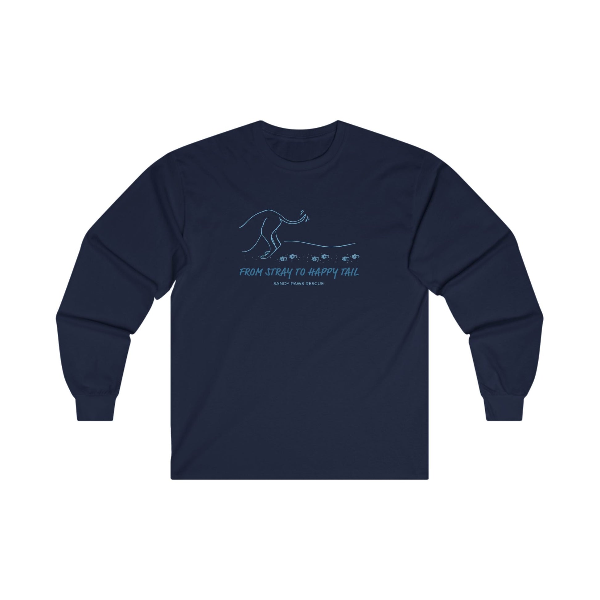 Happy Tail | FUNDRAISER for Sandy Paws Rescue | Long Sleeve Tee - Detezi Designs - 45812095820060091562