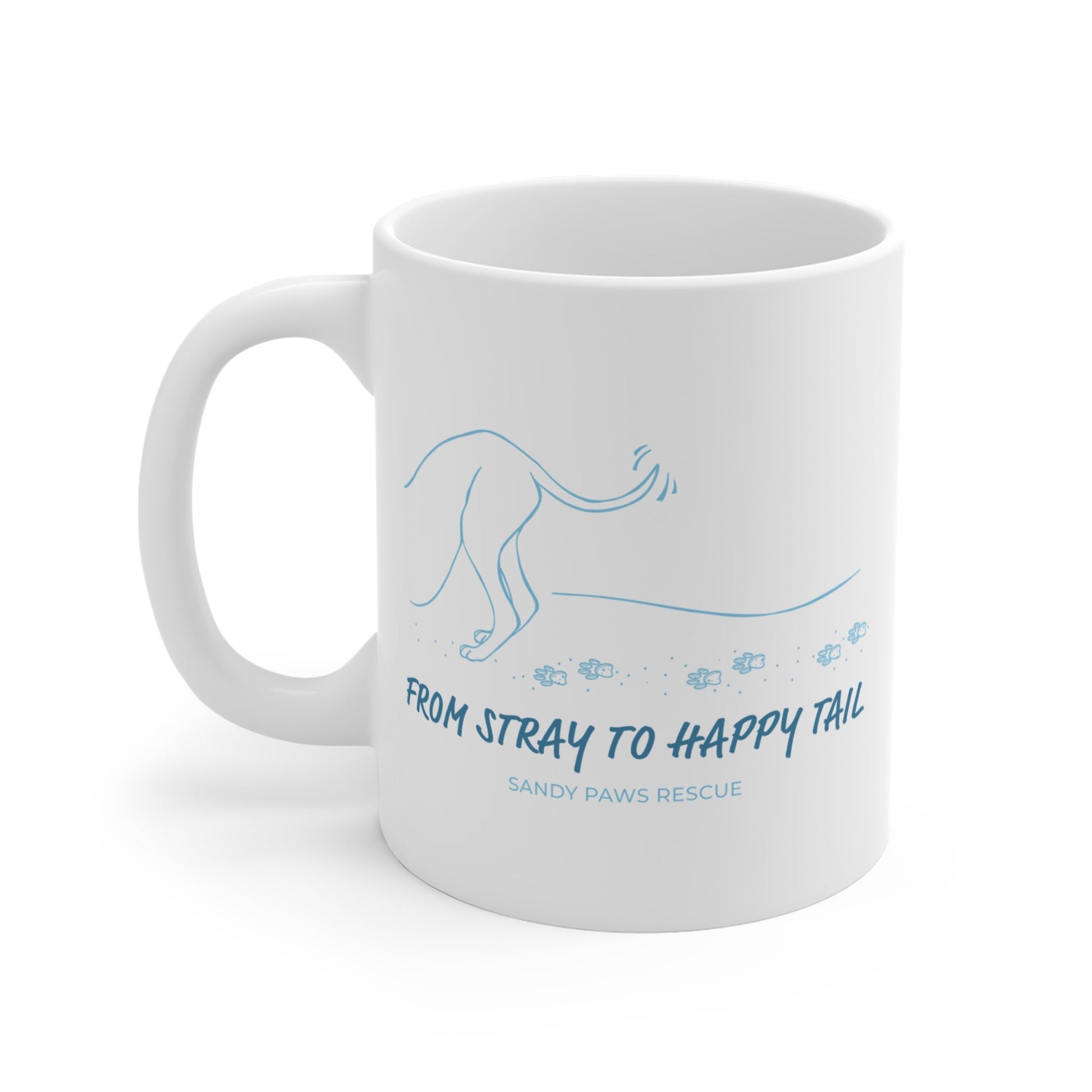 Happy Tail | FUNDRAISER for Sandy Paws Rescue | Mug - Detezi Designs - 36756120302356842603