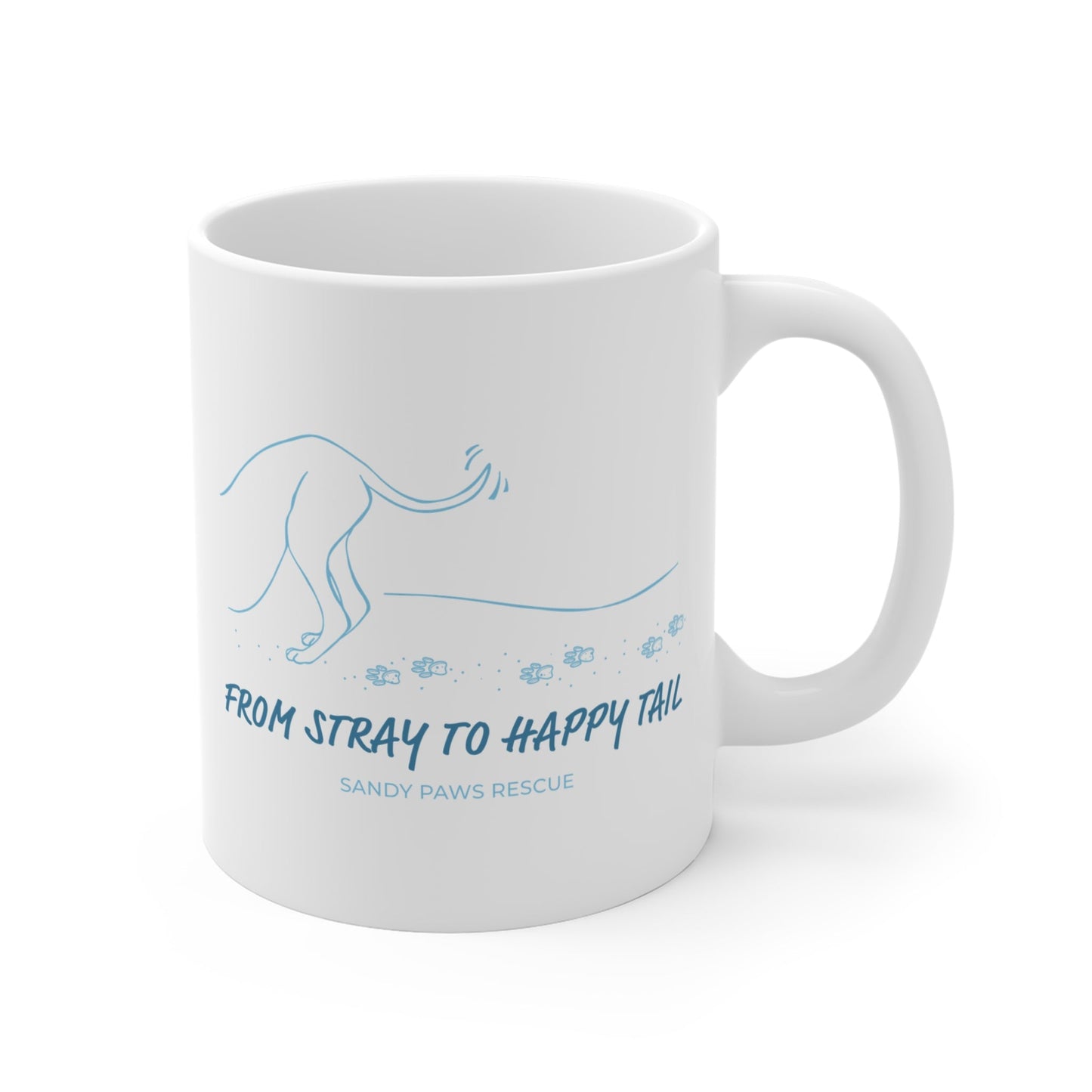 Happy Tail | FUNDRAISER for Sandy Paws Rescue | Mug - Detezi Designs - 36756120302356842603