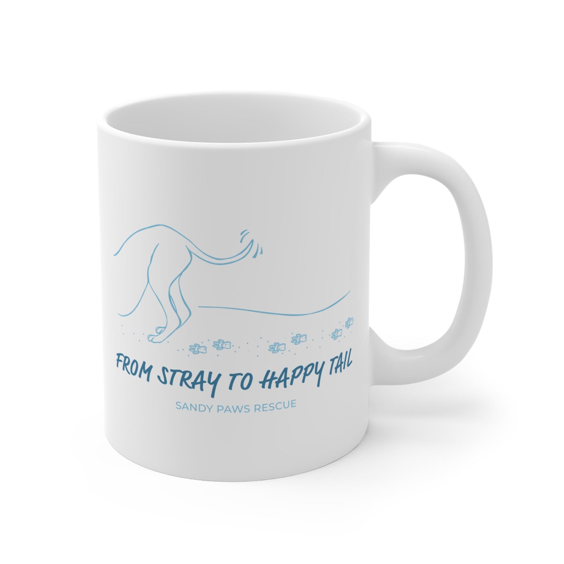 Happy Tail | FUNDRAISER for Sandy Paws Rescue | Mug - Detezi Designs - 36756120302356842603