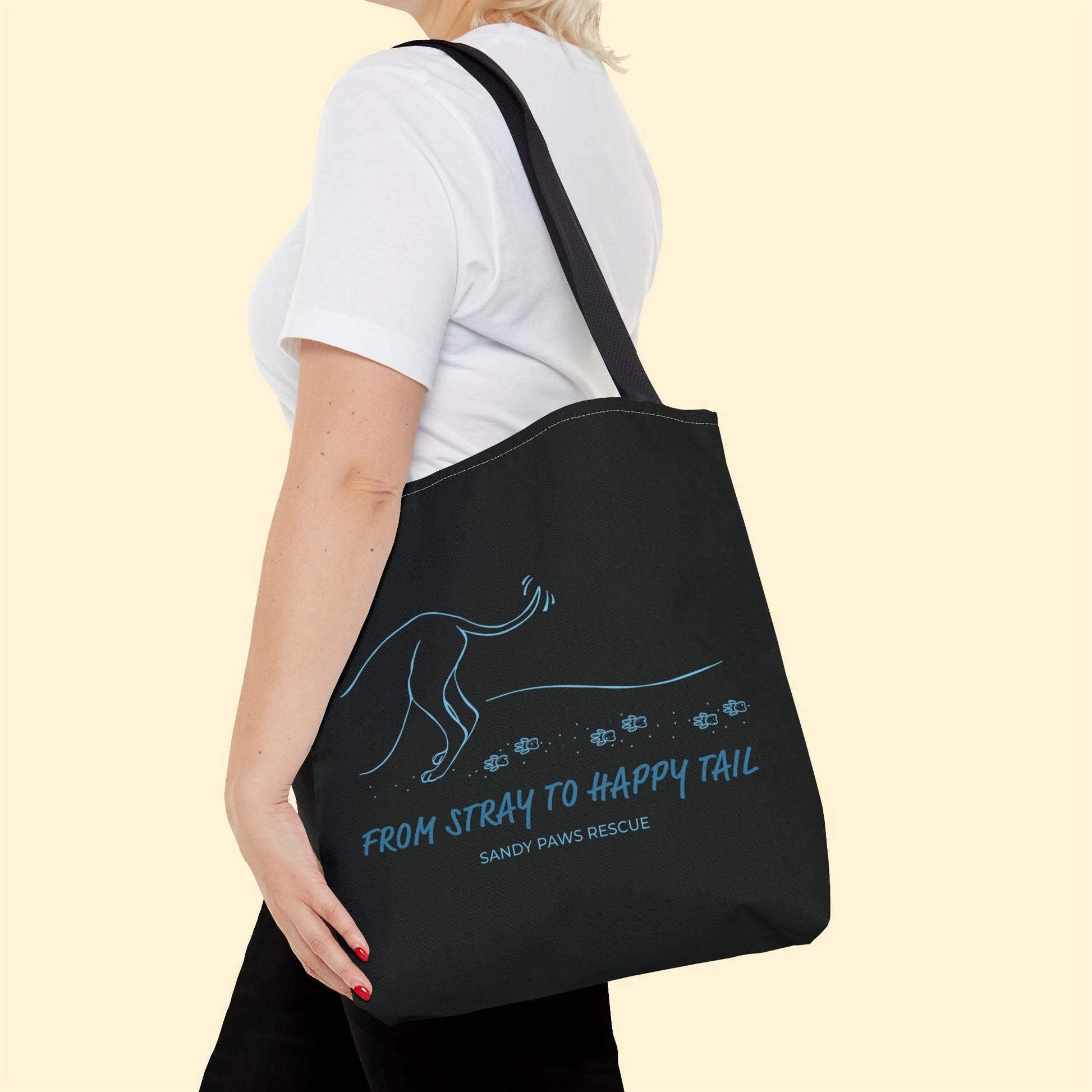 Happy Tail | FUNDRAISER for Sandy Paws Rescue | Tote Bag - Detezi Designs - 76461329198977928184