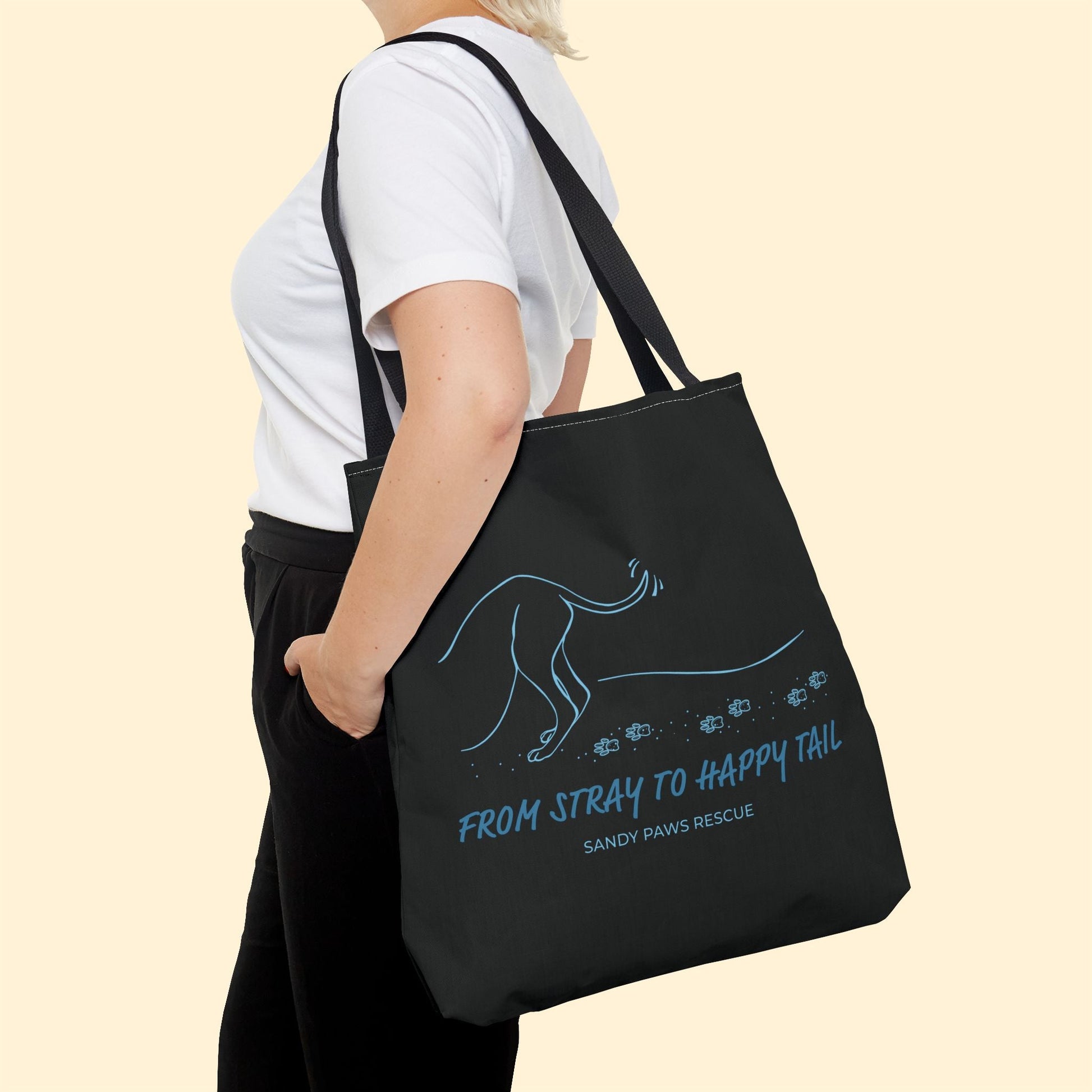 Happy Tail | FUNDRAISER for Sandy Paws Rescue | Tote Bag - Detezi Designs - 76461329198977928184