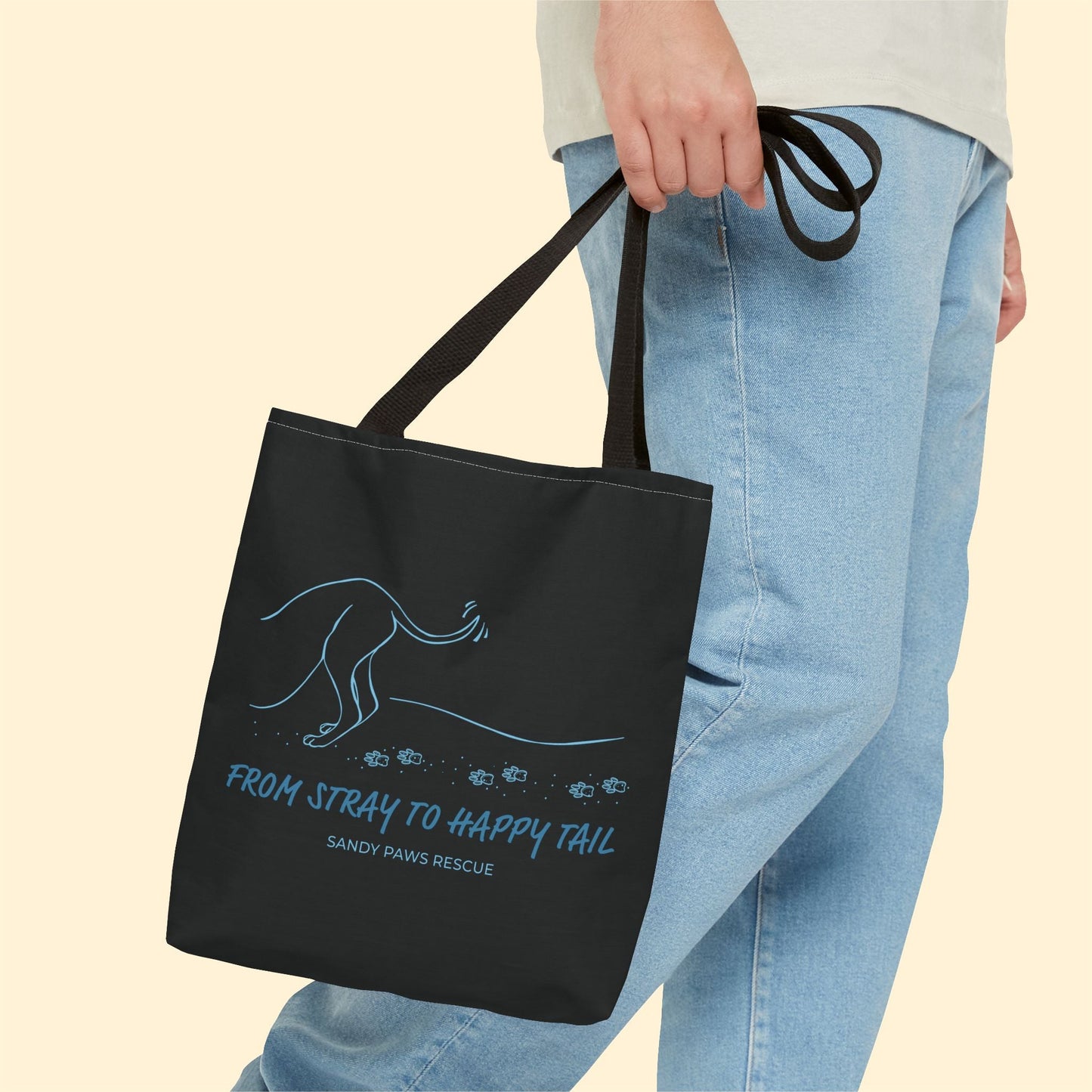 Happy Tail | FUNDRAISER for Sandy Paws Rescue | Tote Bag - Detezi Designs - 76461329198977928184