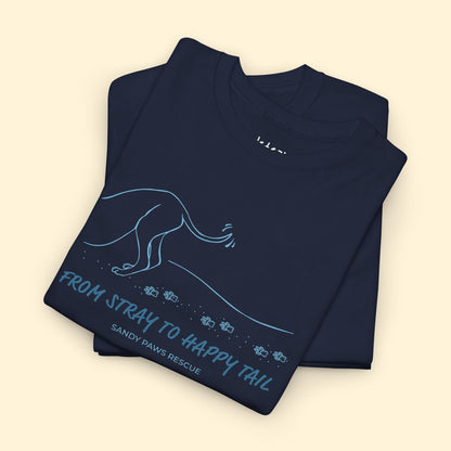 Happy Tail | FUNDRAISER for Sandy Paws Rescue | Unisex T-shirt - Detezi Designs - 26834729256507985875