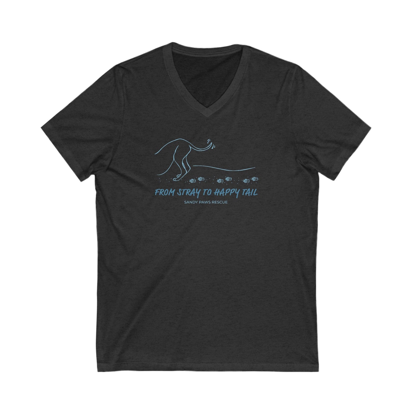 Happy Tail | FUNDRAISER for Sandy Paws Rescue | Unisex V - Neck Tee - Detezi Designs - 27796366187061297270