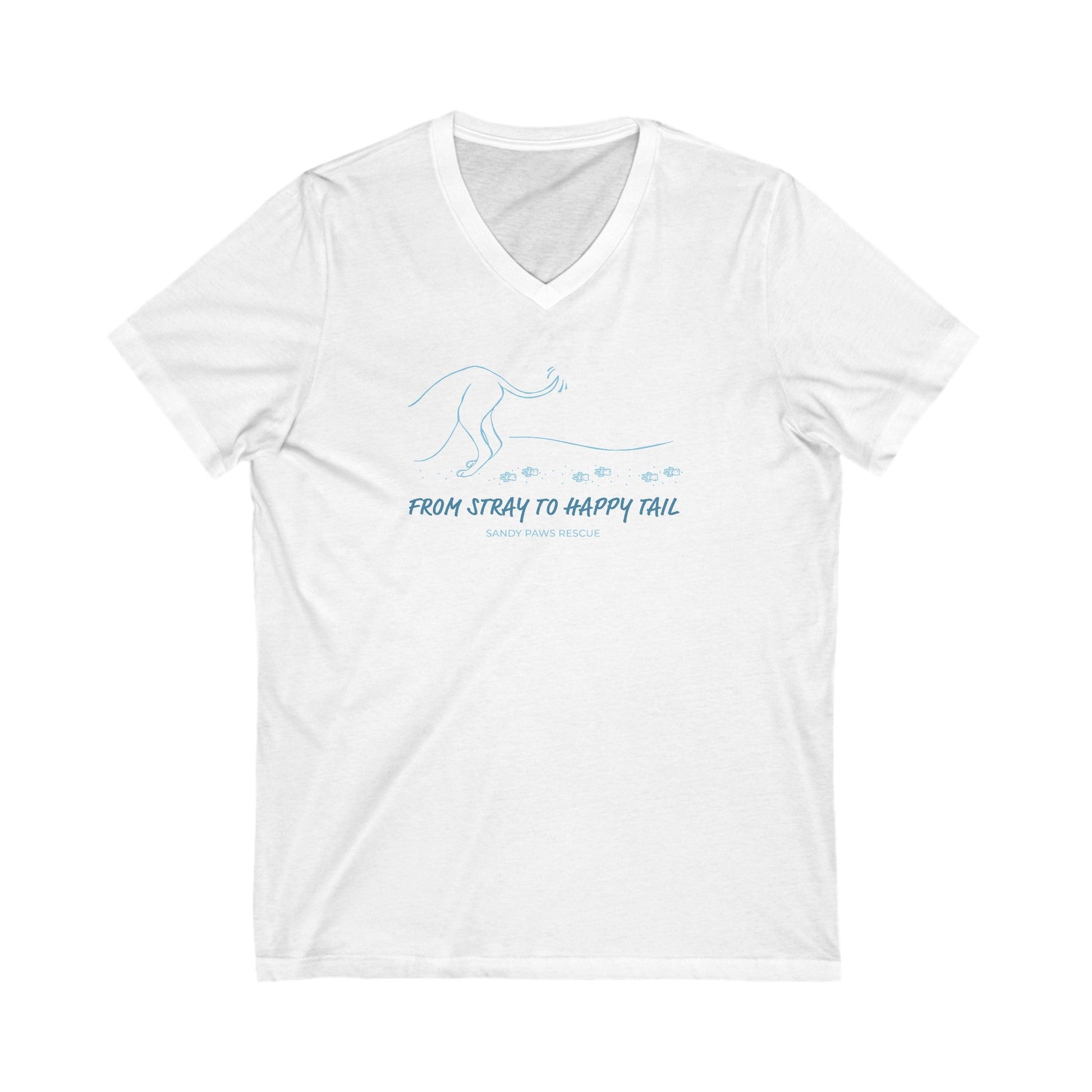 Happy Tail | FUNDRAISER for Sandy Paws Rescue | Unisex V - Neck Tee - Detezi Designs - 29959453034961878233