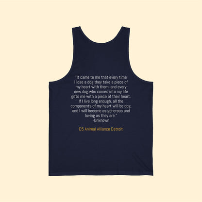 Heart Dogs | FUNDRAISER for D5 Animal Alliance Detroit | Unisex Jersey Tank - Detezi Designs-13985088631036586011