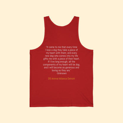 Heart Dogs | FUNDRAISER for D5 Animal Alliance Detroit | Unisex Jersey Tank - Detezi Designs-18614350507114489892