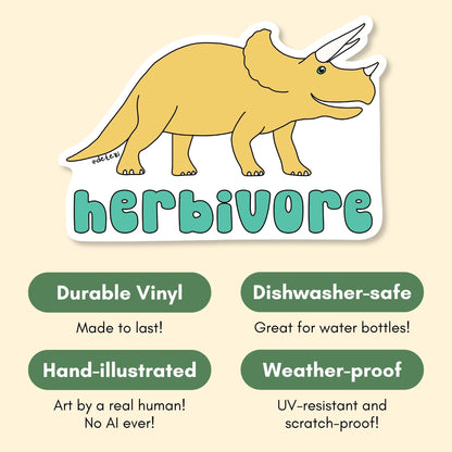 Herbivore Dinosaur | Vinyl Sticker - Detezi Designs-