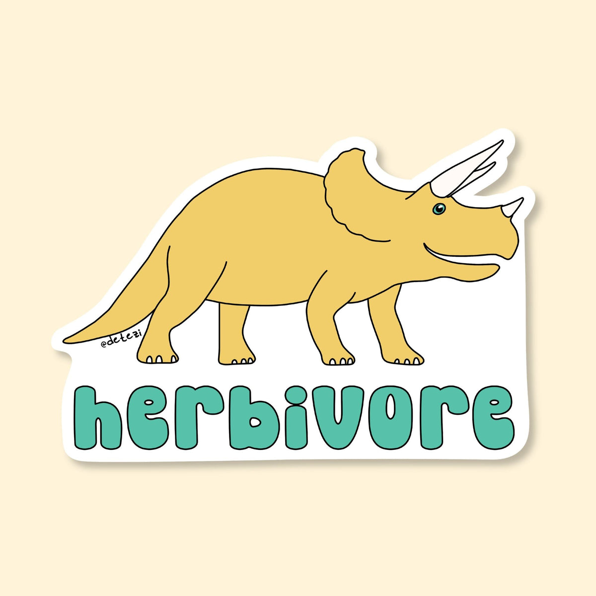 Herbivore Dinosaur | Vinyl Sticker - Detezi Designs-