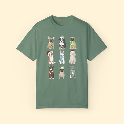 Holiday Puppies | Comfort Colors Unisex T-shirt - Detezi Designs - 22372363734322015913