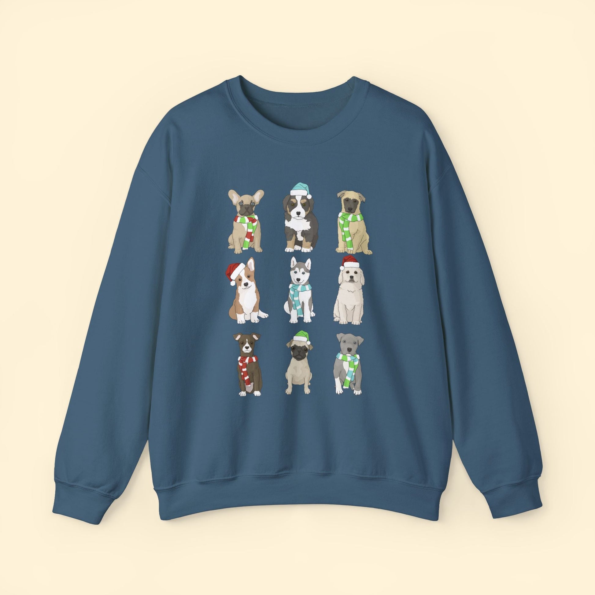 Holiday Puppies | Crewneck Sweatshirt - Detezi Designs - 19329333838560608997