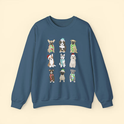 Holiday Puppies | Crewneck Sweatshirt - Detezi Designs - 19329333838560608997