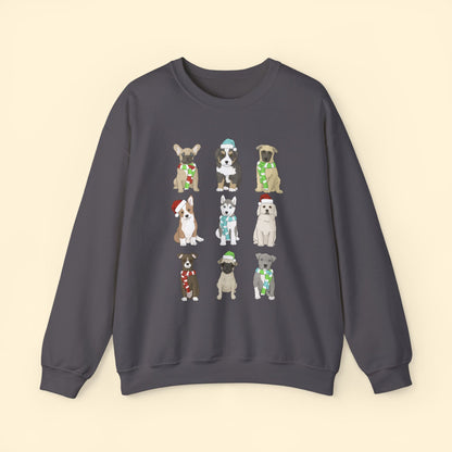 Holiday Puppies | Crewneck Sweatshirt - Detezi Designs - 19813307052276297624