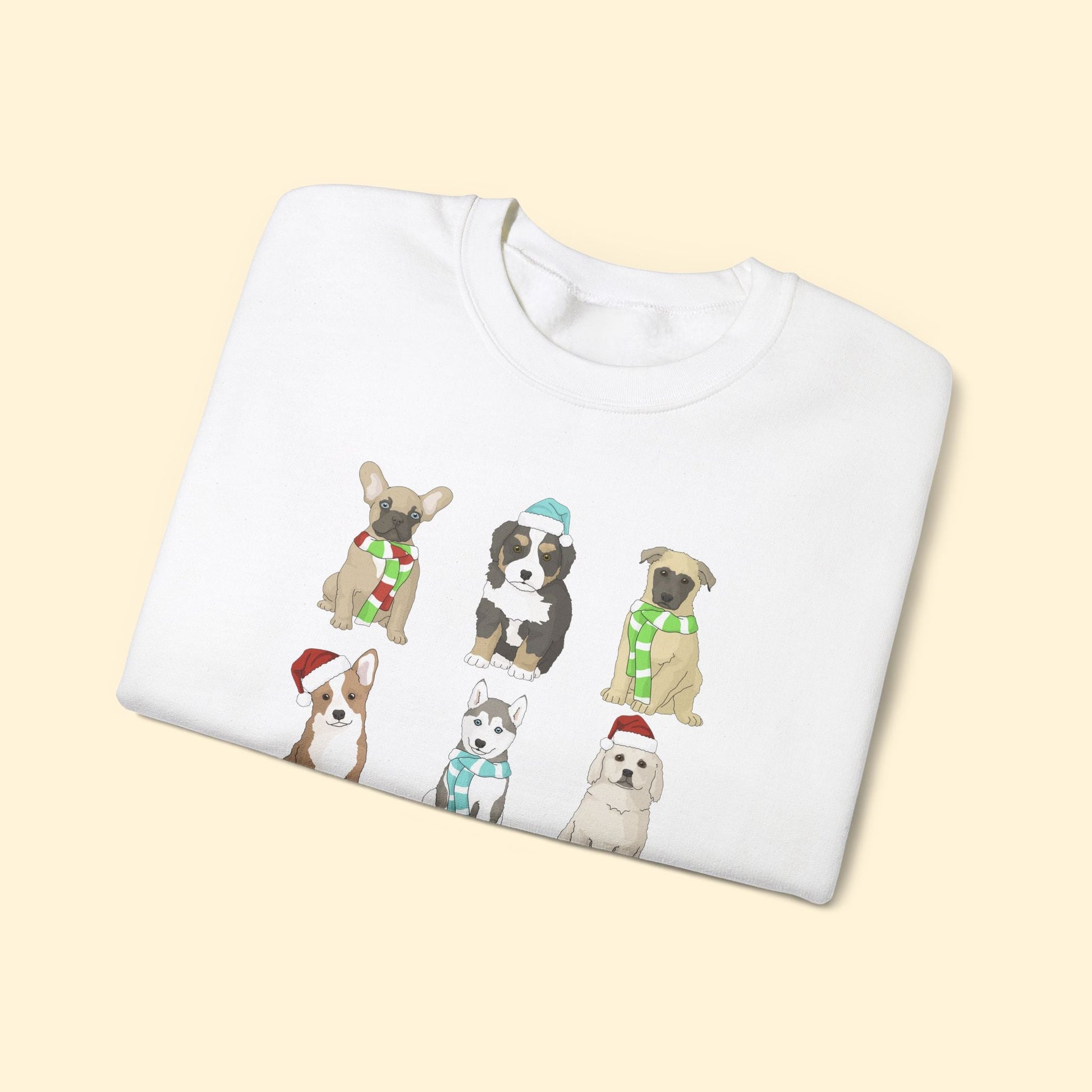 Holiday Puppies | Crewneck Sweatshirt - Detezi Designs - 19813307052276297624